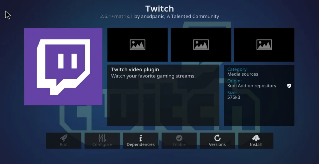 Twitch logo Kodi