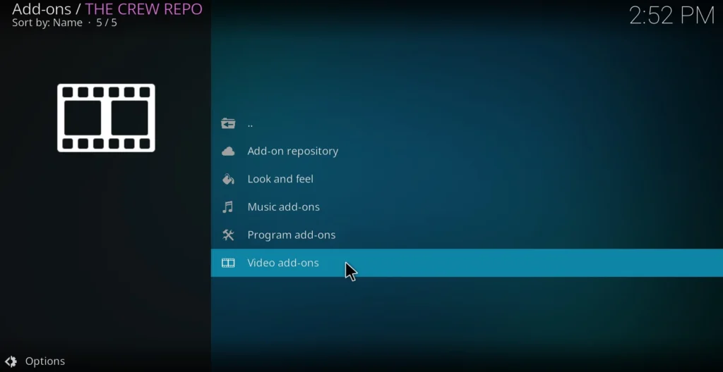 Step 16 - select Video add-ons