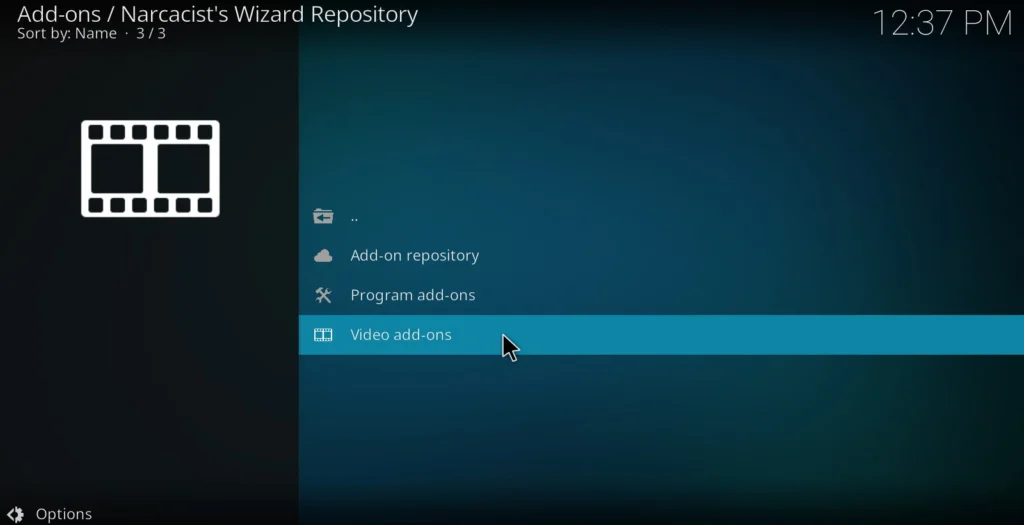 Step 16 - select Video add-ons