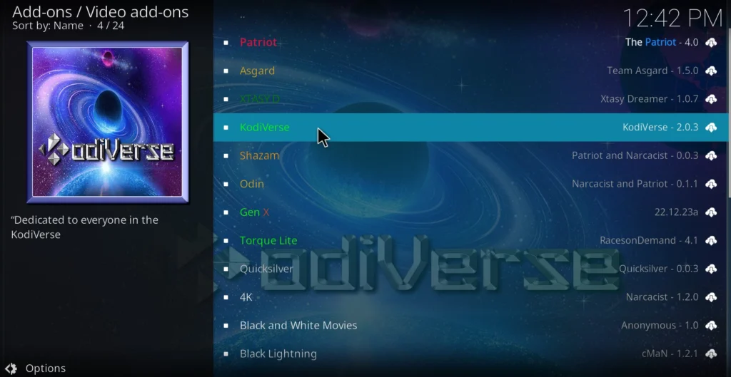 Step 17 - Select Kodiverse