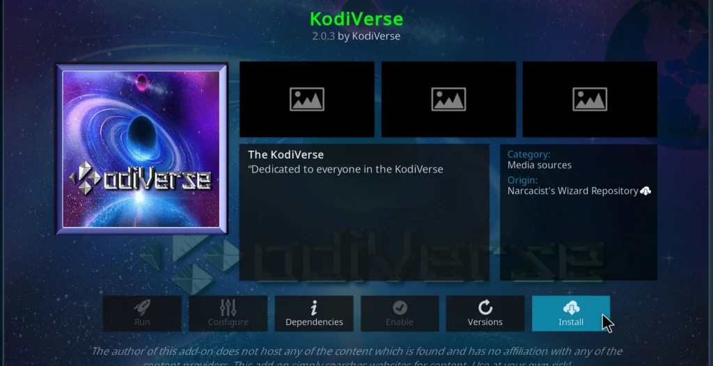 Step 18 - Install Kodiverse