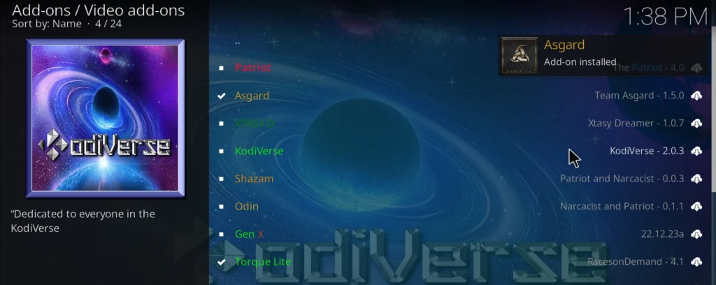 Step 20 - Add-on installed